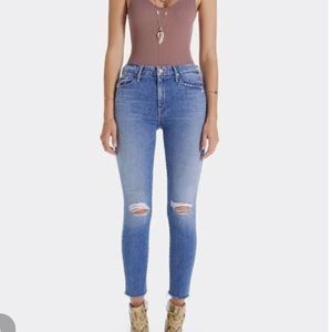 Mother The High Waisted Looker Ankle Fray Jeans